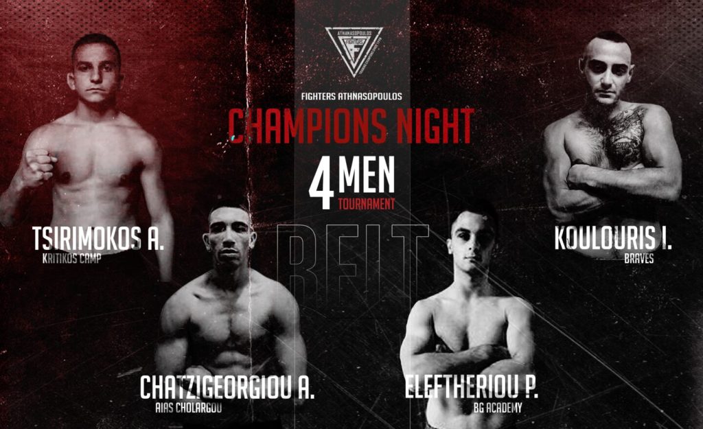 Champions Night 65 στην Αρένα των Fighters με 4αδα Ανδρών στα -71κ. για ζώνη