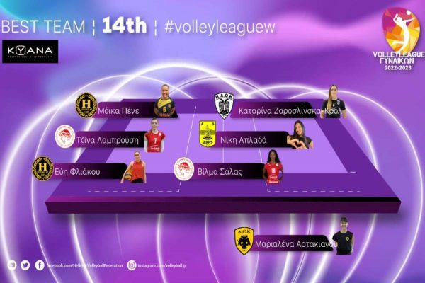 Volley League Γυναικών: Η κορυφαία 7άδα της 14ης αγωνιστικής