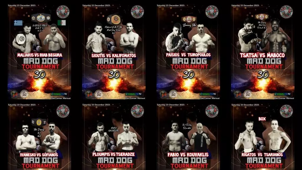 Τα πόστερ της κάρτας αγώνων του επετειακού Mad Dog Tournament