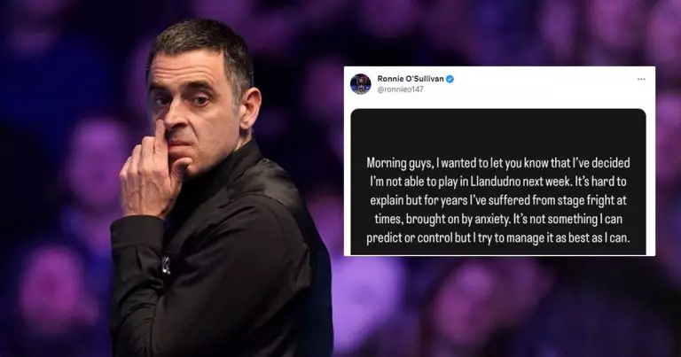 Απών από το Welsh Open o Ronnie O'Sullivan.